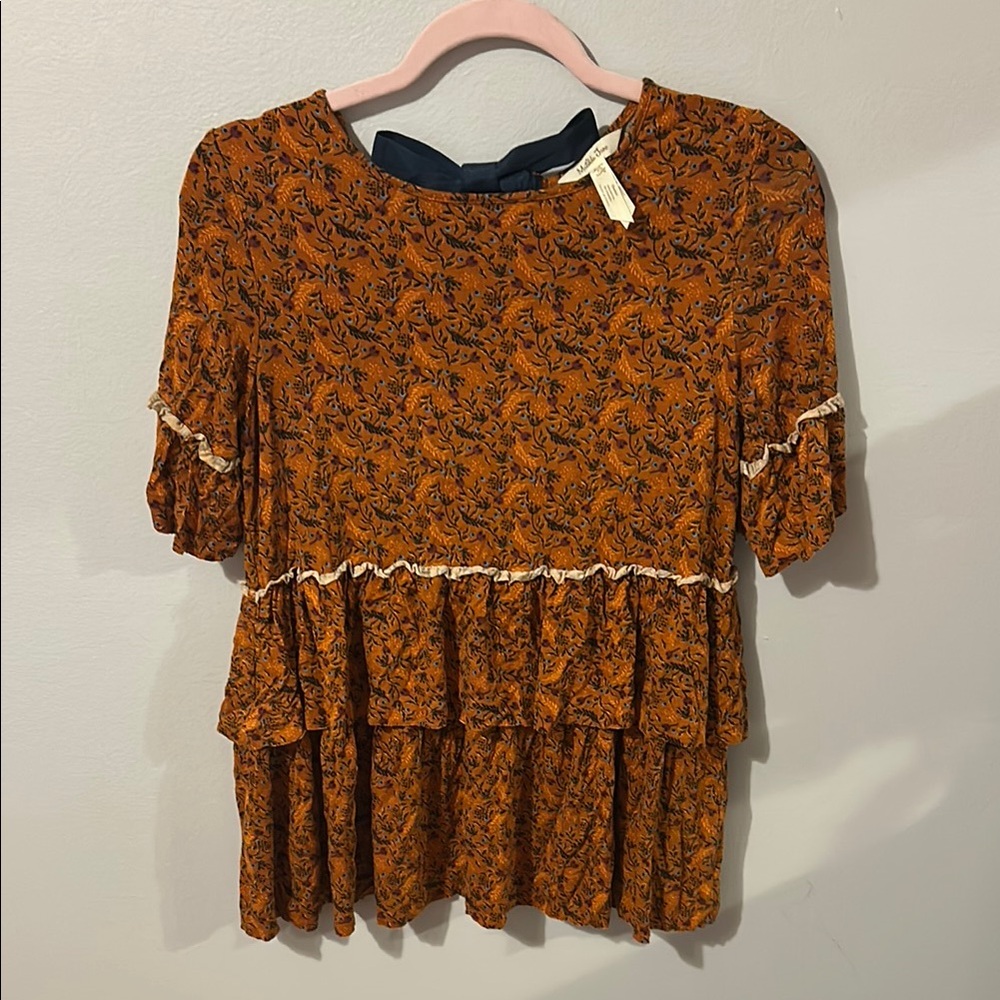 Matilda Jane Floral Ruffle Women's Top - Orange